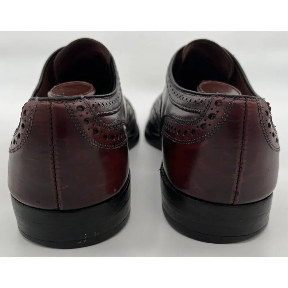 Allen Edmonds McAllister Burgundy Leather Brogue Oxford Dress Shoes Size 9D